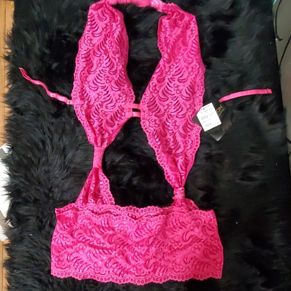 Frederick's Hot pink lace lingerie